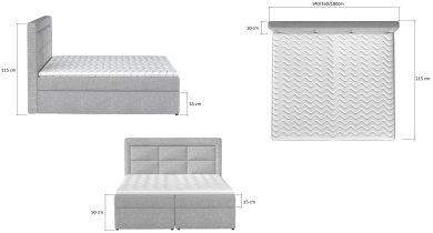 Eltap stock - Boxspring krevet Vivre - 180x200 cm - Paros 02