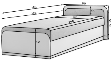 Eltap stock - Dječji krevet Parys 80x190 cm - L - siva - Sawana 14