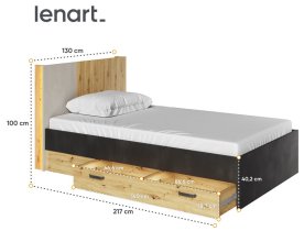 Lenart - Krevet Qubic QB-11 - 120x210 cm