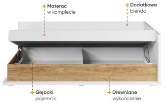 Lenart - Dječji krevet Simi MS-09P - 90x200 cm - desni