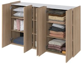 Lenart - Komoda Easy EA-01 - skandi hrast/visoki bijeli sjaj