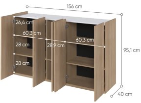Lenart - Komoda Easy EA-01 - skandi hrast/visoki bijeli sjaj