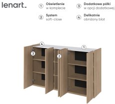 Lenart - Komoda Easy EA-01 - skandi hrast/visoki bijeli sjaj
