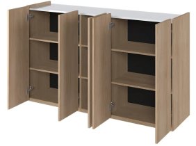Lenart - Komoda Easy EA-01 - skandi hrast/visoki bijeli sjaj