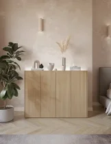 Lenart - Komoda Easy EA-02 - skandi hrast/visoki bijeli sjaj