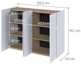 Lenart - Komoda Easy EA-02 - bijeli siaj/skandi hrast