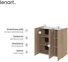 Lenart - Komoda Easy EA-03 - skandi hrast/visoki bijeli sjaj