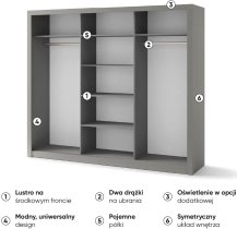 Lenart - Garderobni ormar Idea ID-01 - siva