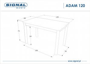 Signal - Blagovaonski stol Adam 120 cm - bijela mat