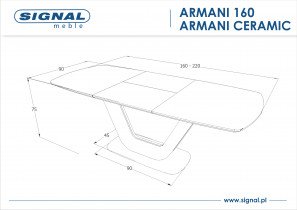 Signal - Blagovaonski stol na razvlačenje Armani - beige