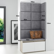 PKMebel - Set za predsoblje Emi 2 -  sivi (graphite)
