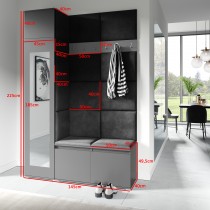 PKMebel - Set za predsoblje Emi 22 - sivi (graphite)