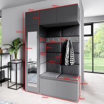 PKMebel - Set za predsoblje Emi 21 - artisan hrast/crna