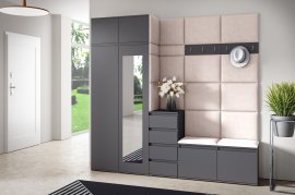 Set za predsoblje Emi 33 s ogledalom - graphite