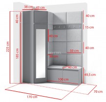 PKMebel - Set za predsoblje Emi 37 - artisan hrast/crna