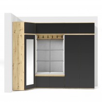 PKMebel - Set za predsoblje Emi 39 - artisan/crna
