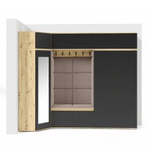 PKMebel - Set za predsoblje Emi 39 - artisan/crna