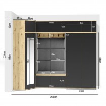PKMebel - Set za predsoblje Emi 39 - artisan/crna