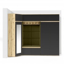 PKMebel - Set za predsoblje Emi 39 - artisan/crna