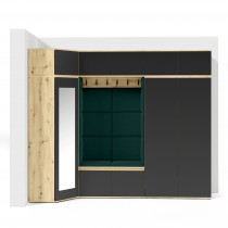 PKMebel - Set za predsoblje Emi 39 - artisan/crna