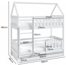PKMebel - Krevet na kat Claudia 80x160 cm - siva