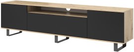TV element Logan 180 cm metalne noge - artisan hrast/crn