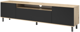 TV element Logan 180 cm metalne okrugle noge - artisan hrast/crn