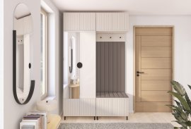 Set za predsoblje Rayo 2 s ogledalom - visoke nogice