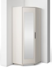 Kutni ormar s ogledalom Bianco