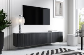Viseća TV komoda Trenza 220 cm - crna
