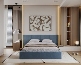 Krevet s dodatnim prostorom za pohranu Denver - 160x200 cm - tamno plava