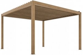 Vrtna pergola Luxe 3x4m s LED rasvjetom i električnim krovom - drvo