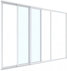Staklena klizna vrata za pergolu Luxe, 3m - bijela
