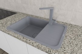 Sudoper Cube sa sifonom - siva