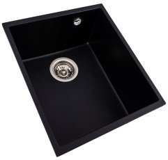 Sudoper Roxy 37 crni sa sifonom