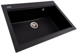 Sudoper Sapfir 76 crni sa sifonom