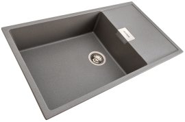 Sudoper Diamond 86 sivi sa sifonom