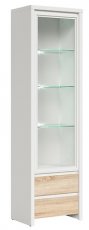 Vitrina Kaspian - bijela/sonoma hrast