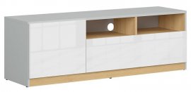 TV element Nandu - svjietlosiva/poljski hrast/visoki bijeli sjaj