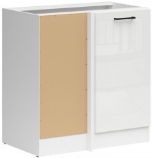 Donji kutni element Junona Line lijevi - bijela/kreda sjaj - 100 сm