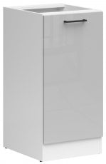 Donji element Junona Line lijevi - bijela/sivai visoki sjaj - 40 cm