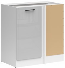 Donji kutni element Junona Line desni - bijela/sivai visoki sjaj - 100 cm