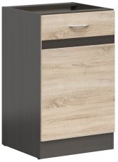 Donji element Junona Line lijevi - wenge/sonoma hrast - 50 cm