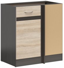 Donji kutni element Junona Line desni - wenge/sonoma hrast - 100 cm