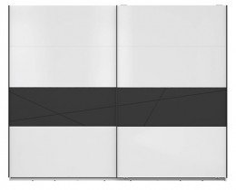 Black Red White - Ormar s kliznim vratima Forn - Visoki bijeli sjaj/mat crna - 270 cm