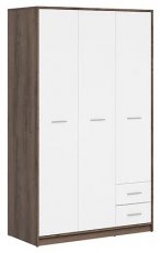 Trokrilni ormar Nepo Plus - Samostanski hrast/bijela