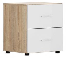 Noćni ormarić Modeo - Sonoma hrast/bijeli sjaj 