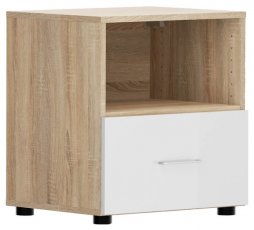 Noćni ormarić Modeo - Sonoma hrast/bijeli sjaj
