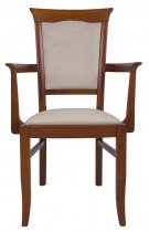 Black Red White - Blagovaonska stolica s naslonom za ruke Kent - Orah/bež