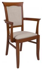 Black Red White - Blagovaonska stolica s naslonom za ruke Kent - Orah/bež
